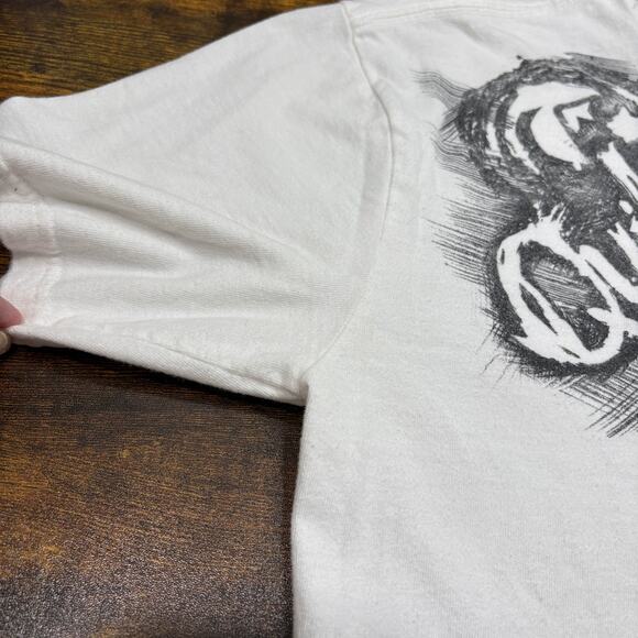 Quiksilver Mens Size L Graphic Tee T-Shirt Y2K Slim Fit White Surf Snowboard - Picture 11 of 13